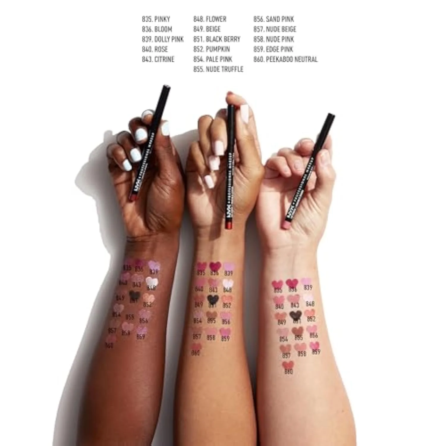 Slim Lip Pencil, Long-Lasting Creamy Lip Liner - Nude Pink