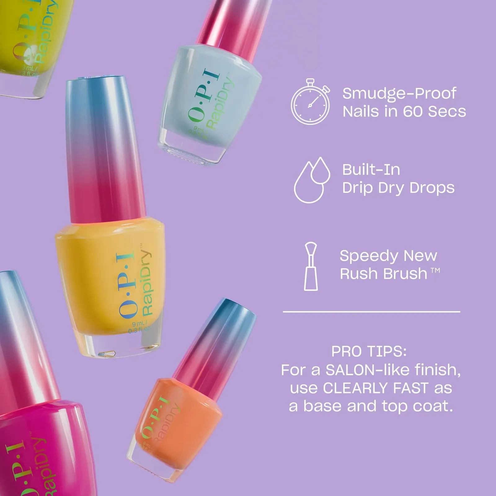 RapiDry Flash n' Flirty | Opaque Soft Pink Pearl Nail Polish