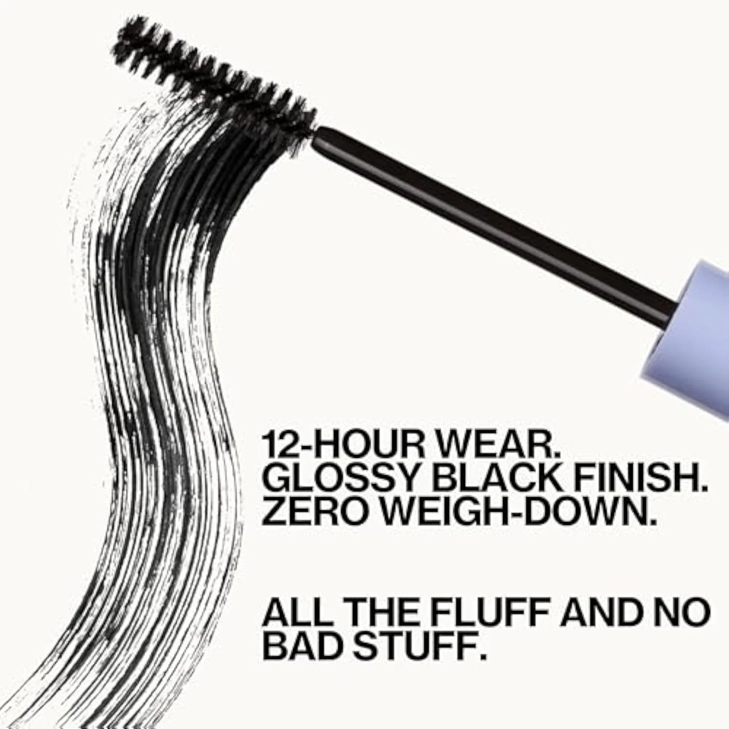 Vegan Collagen Fluffy Lash Mascara – Black Thickening & Lengthening Mascara with Plant Fibers, Full Fluffy Lashes, Vegan & Cruelty-Free, 0.24 oz