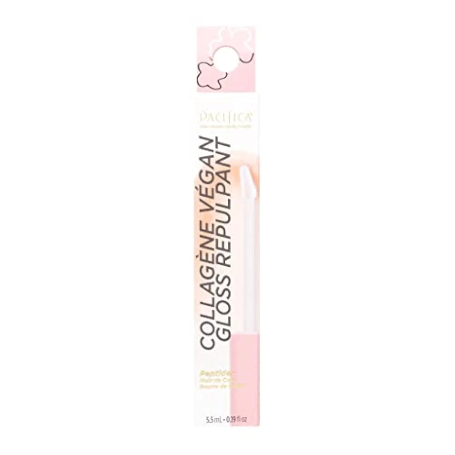 Vegan Collagen Lip Plumping Gloss – Hydrating Lip Plumper with Peptides, Coconut & Vitamin E, High Shine Non-Sticky, Clean Vegan, 0.22 fl oz