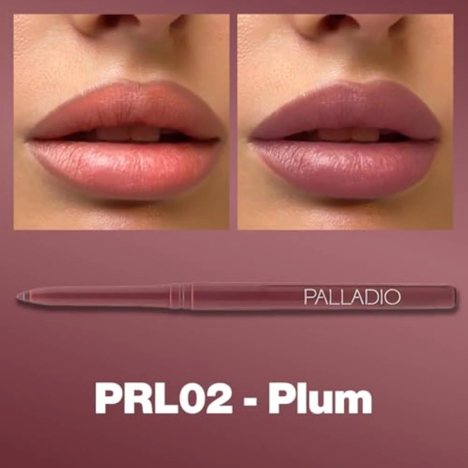 Retractable Waterproof Lip Liner High Pigmented and Creamy Color Slim Twist Up Smudge Proof Formula with Long Lasting All Day Wear No Sharpener Required, Plum