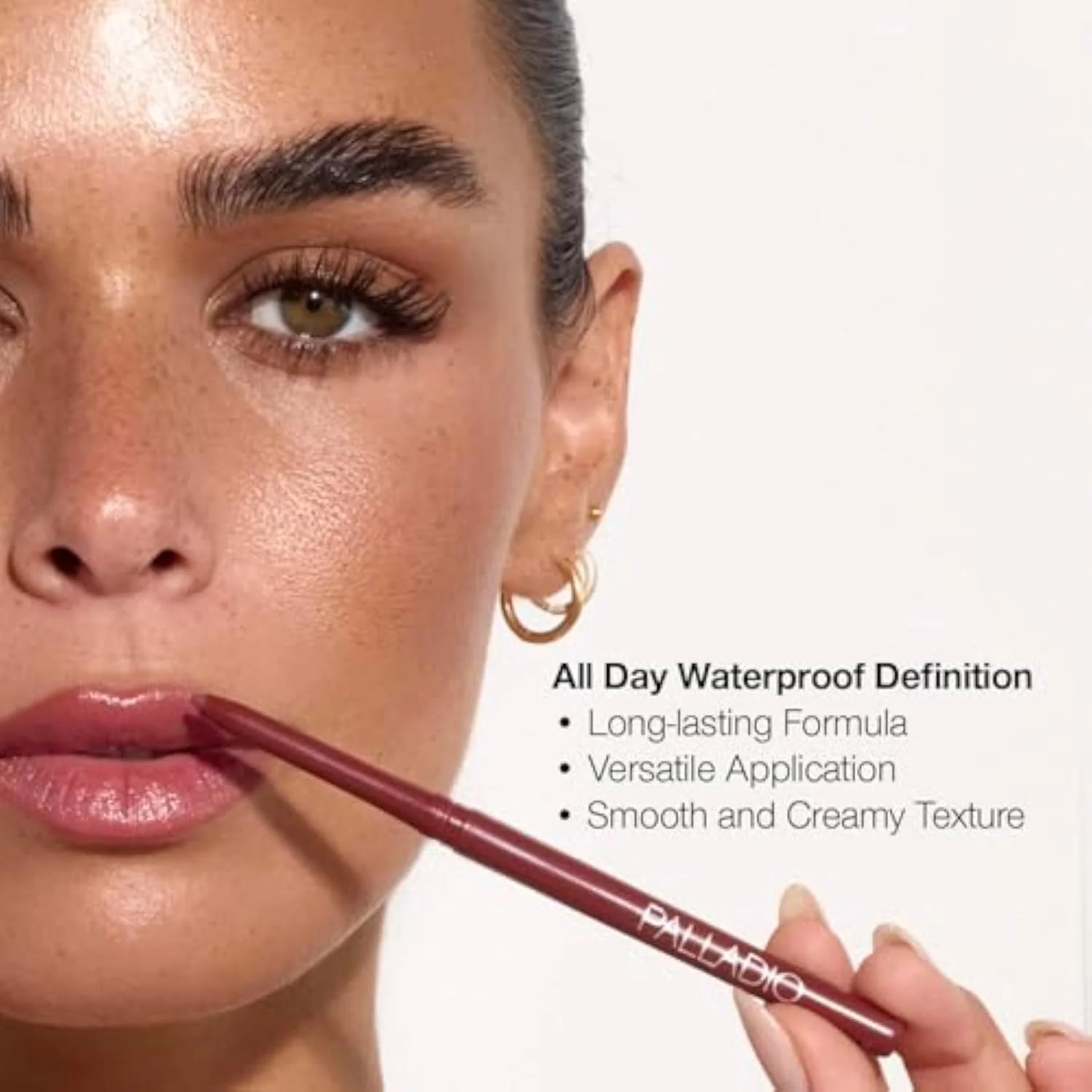 Retractable Waterproof Lip Liner High Pigmented and Creamy Color Slim Twist Up Smudge Proof Formula with Long Lasting All Day Wear No Sharpener Required, Plum