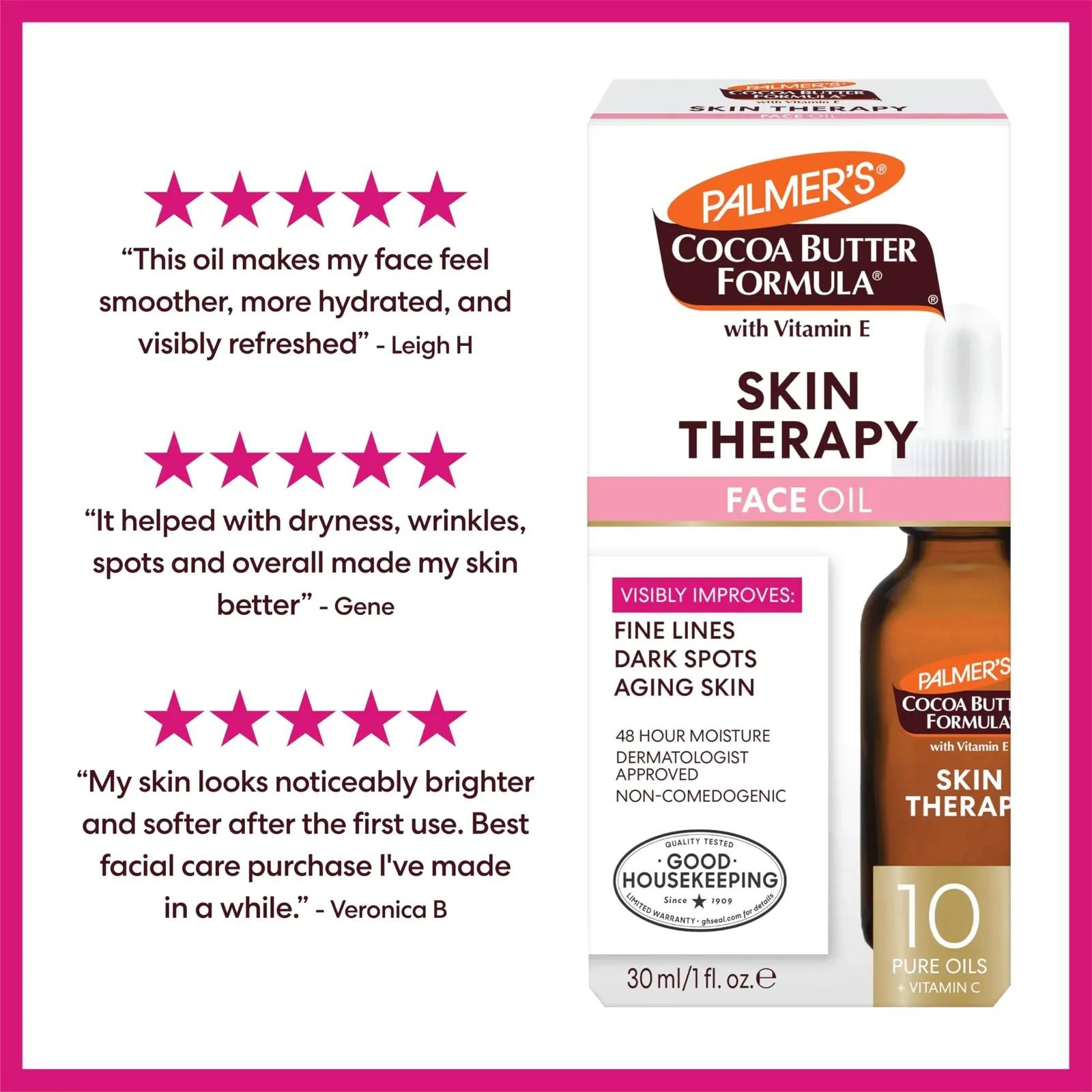 Cocoa Butter Formula Moisturizing Skin Therapy Oil for Face
