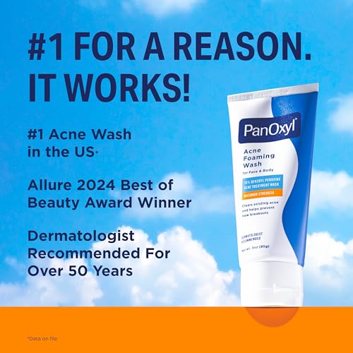 Acne Foaming Wash, 10% Benzoyl Peroxide, For Face & Body