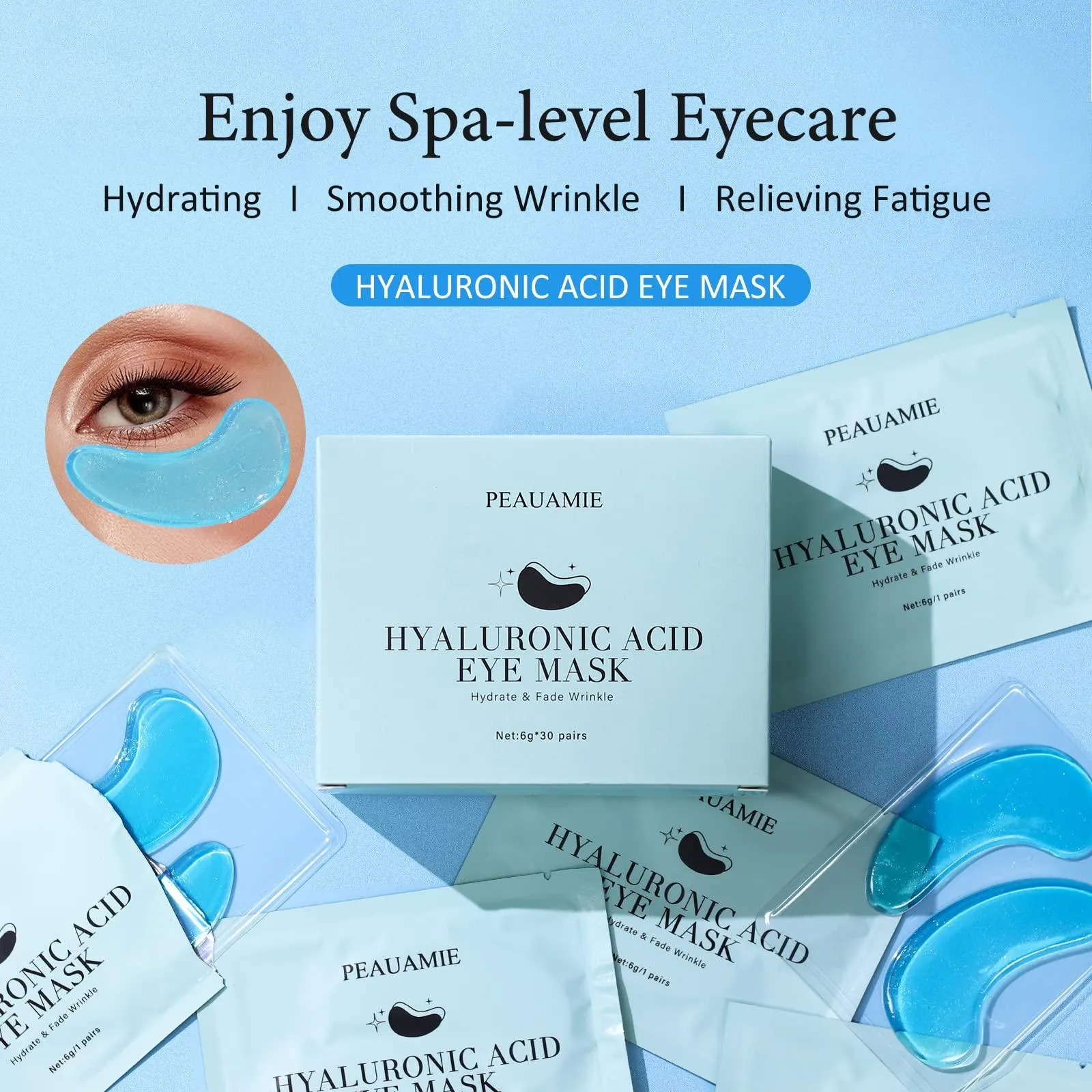 Under Eye Patches Hyaluronic Acid Eye Mask 30 Pairs