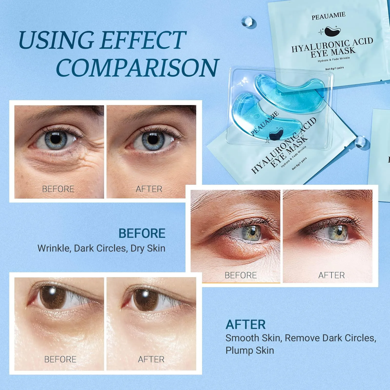 Under Eye Patches Hyaluronic Acid Eye Mask 30 Pairs