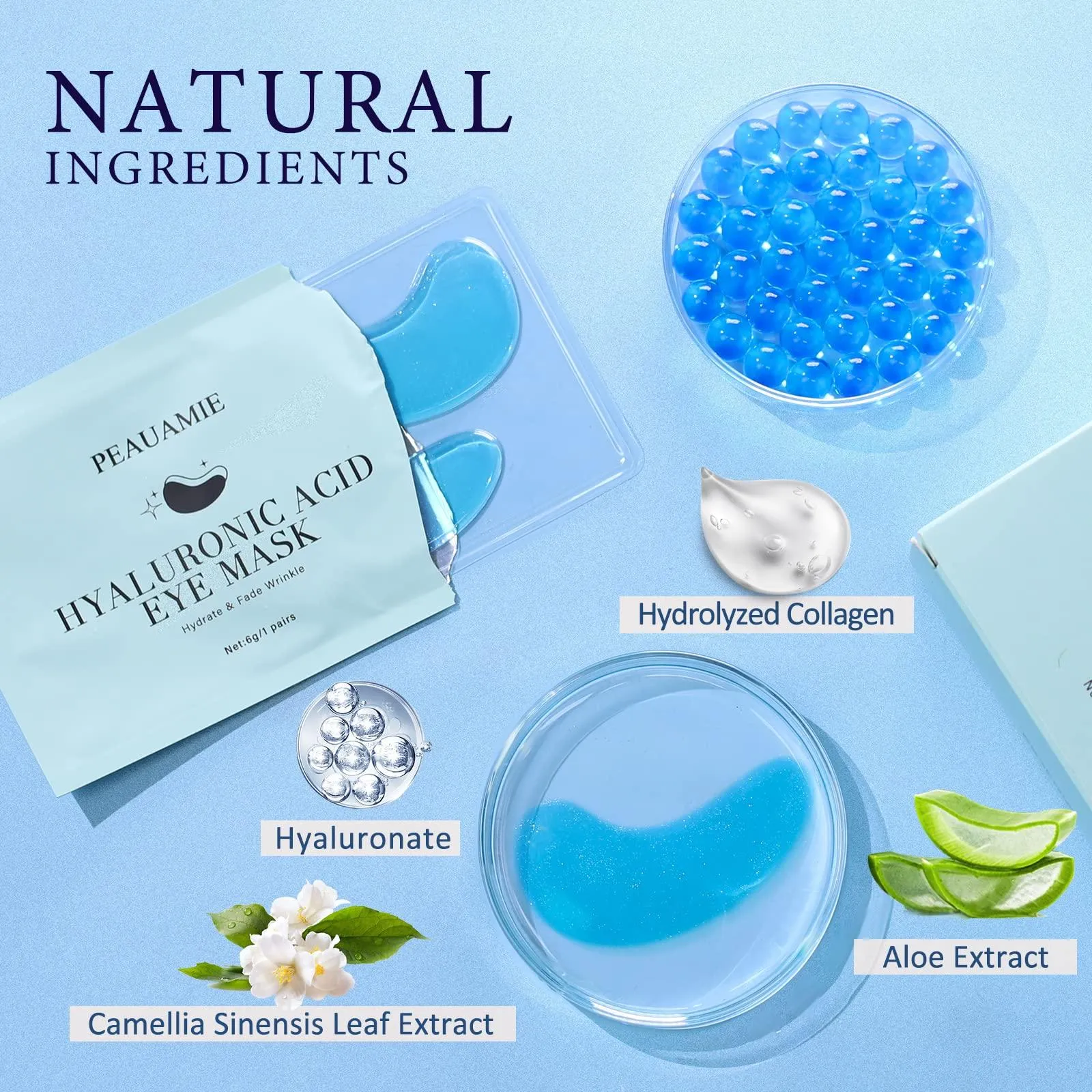 Under Eye Patches Hyaluronic Acid Eye Mask 30 Pairs