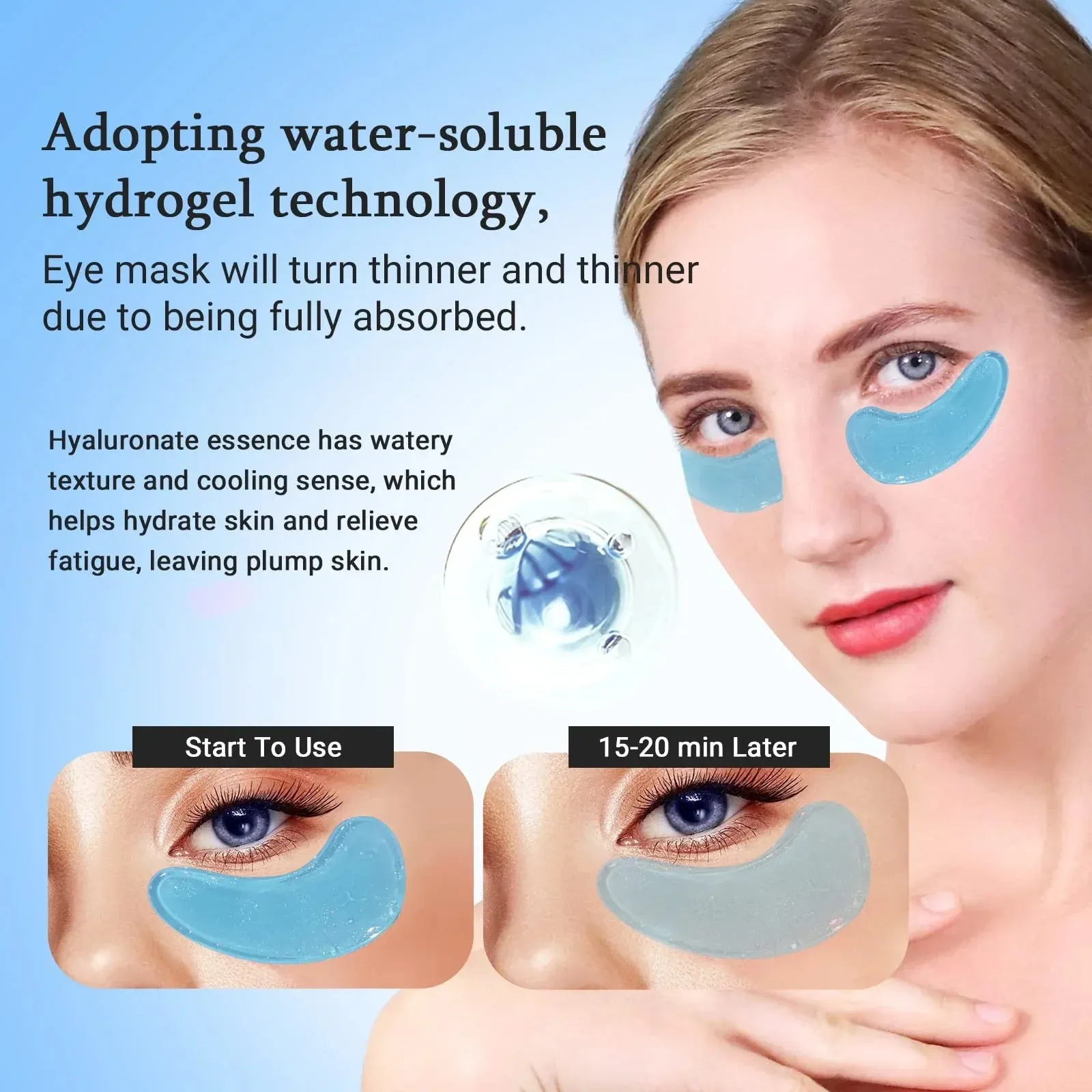 Under Eye Patches Hyaluronic Acid Eye Mask 30 Pairs