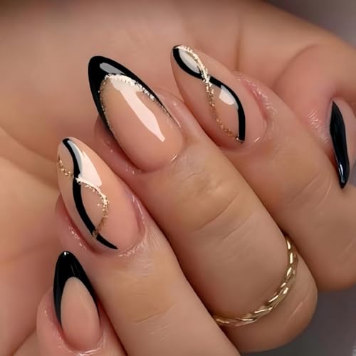 PEPFTG black and gold press-ons