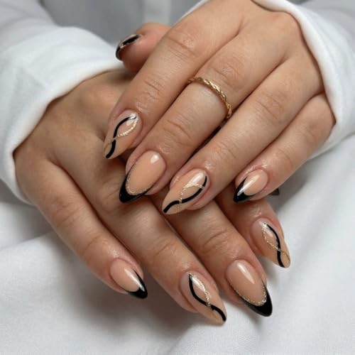 PEPFTG black and gold press-ons