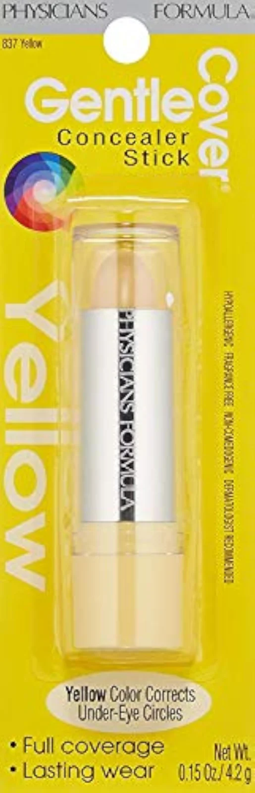 Gentle Cover Concealer Stick, Yellow For Blemishes, Under-Eye Circles & Skin Imperfections