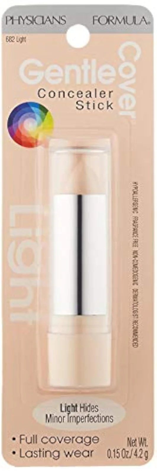 Gentle Full Coverage Concealer, Light Cover Concealer Stick, Eyes, Face, Dermatologist Tested (Packaging May Vary)