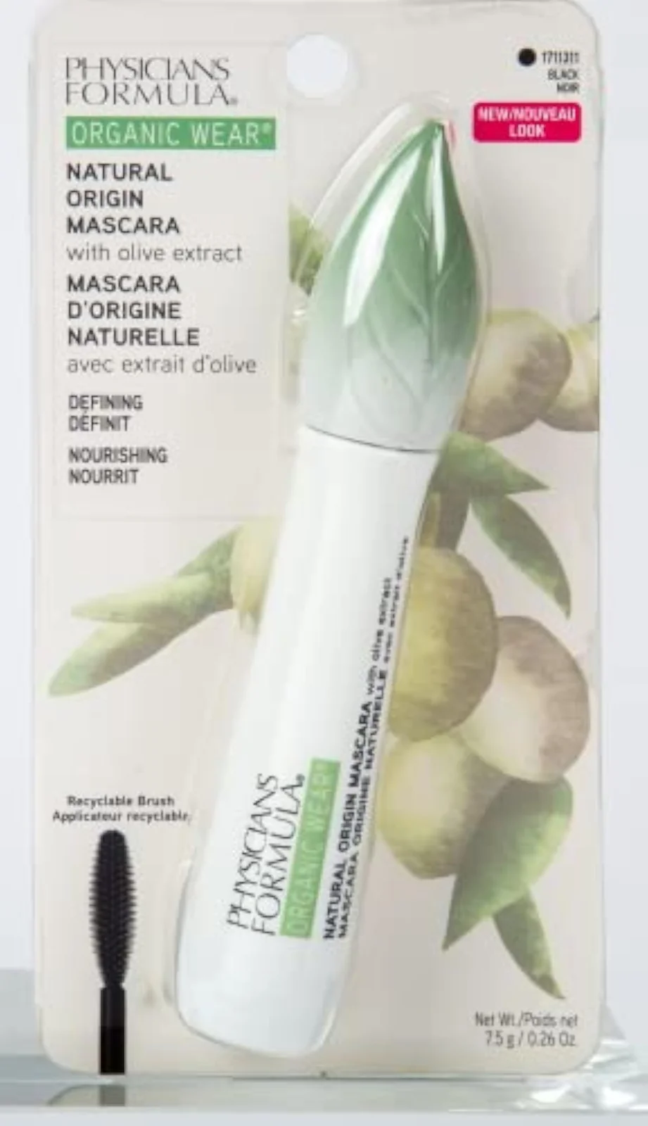 Organic Wear Lash-Boosting All Natural Mascara, Lifts, Lengthens, For Sensitive Eyes, Dermatologist Tested - Natural Origin Black