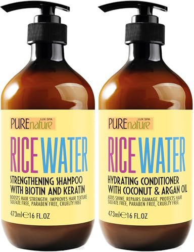 Rice Water Shampoo Conditioner Set