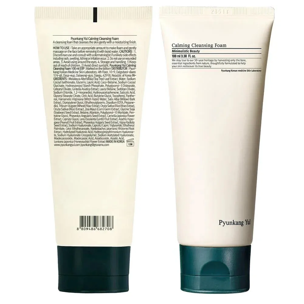 PKY Calming Cleansing Foam with Cica, Tea Tree Extract 3.38 Fl.oz