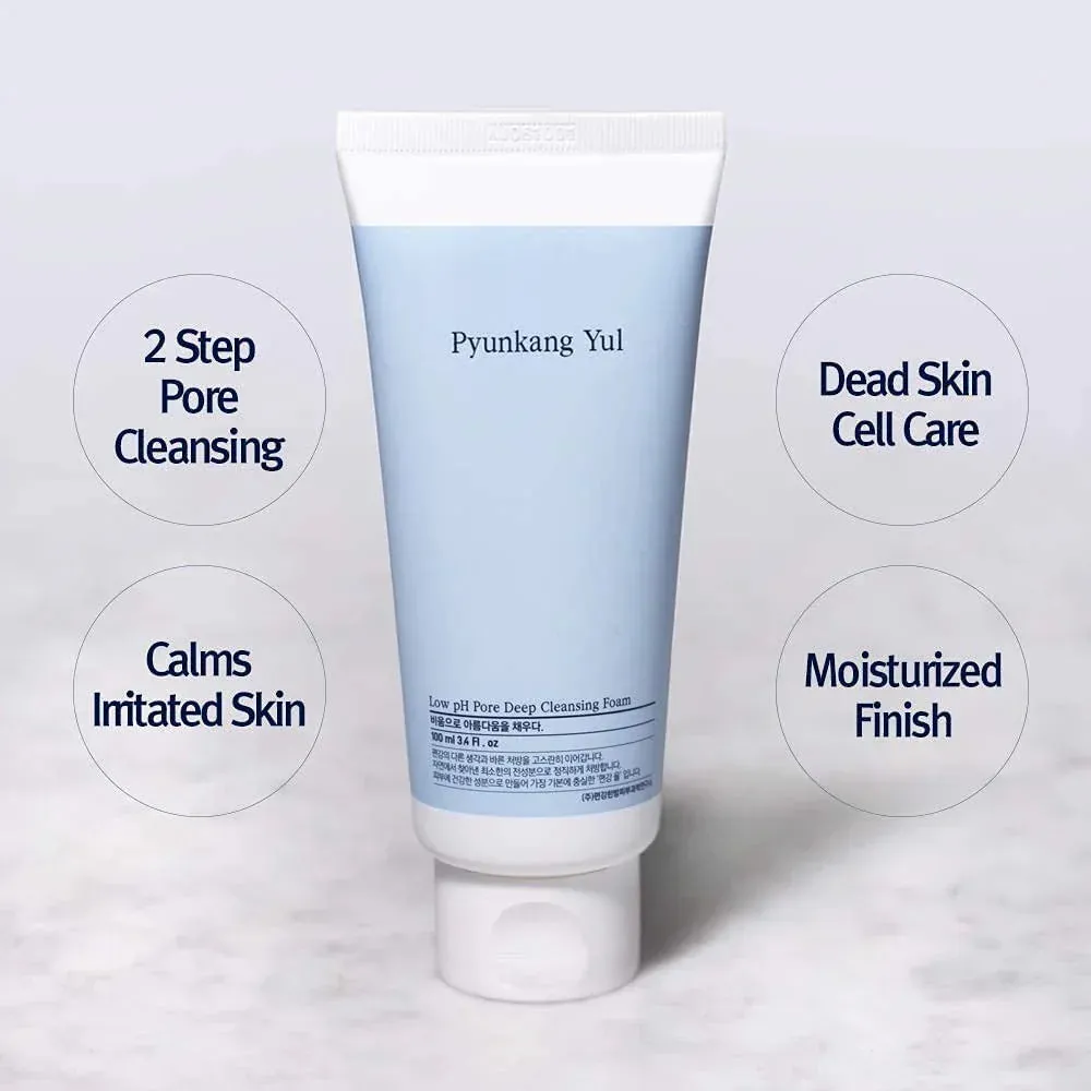 PKY Low pH Pore Deep Cleansing Foam with Tea Tree and Witch Hazel (3.38 Fl. Oz, 100ml)