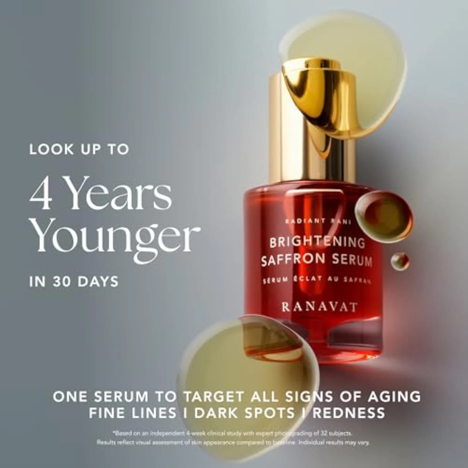RANAVAT Brightening Saffron Serum - Discoloration Correcting Face Serum, Dark Spot Corrector, Vitamin C Alternative & Hyperpigmentation Treatment - Leaves Skin wit