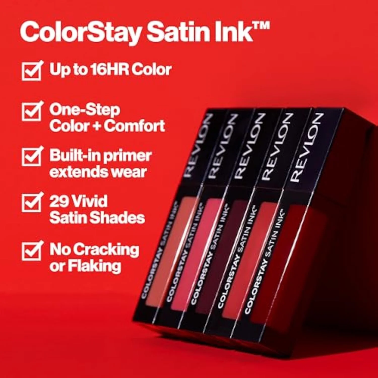 ColorStay Satin Ink Crown Jewels Liquid Lipstick, Longlasting & Waterproof Lipcolor, Moisturizing Creamy Formula Infused with Black Currant Seed Oil, 035 Reigning Red, 0.17