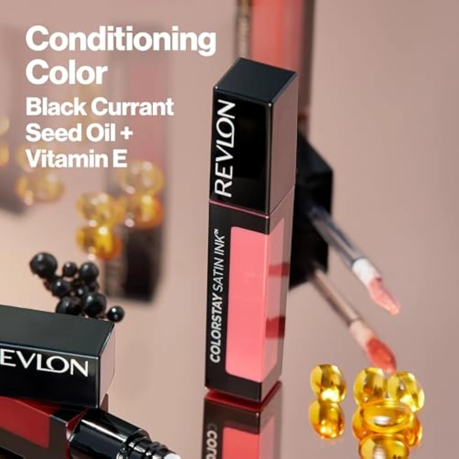 ColorStay Satin Ink Crown Jewels Liquid Lipstick, Longlasting & Waterproof Lipcolor, Moisturizing Creamy Formula Infused with Black Currant Seed Oil, 035 Reigning Red, 0.17