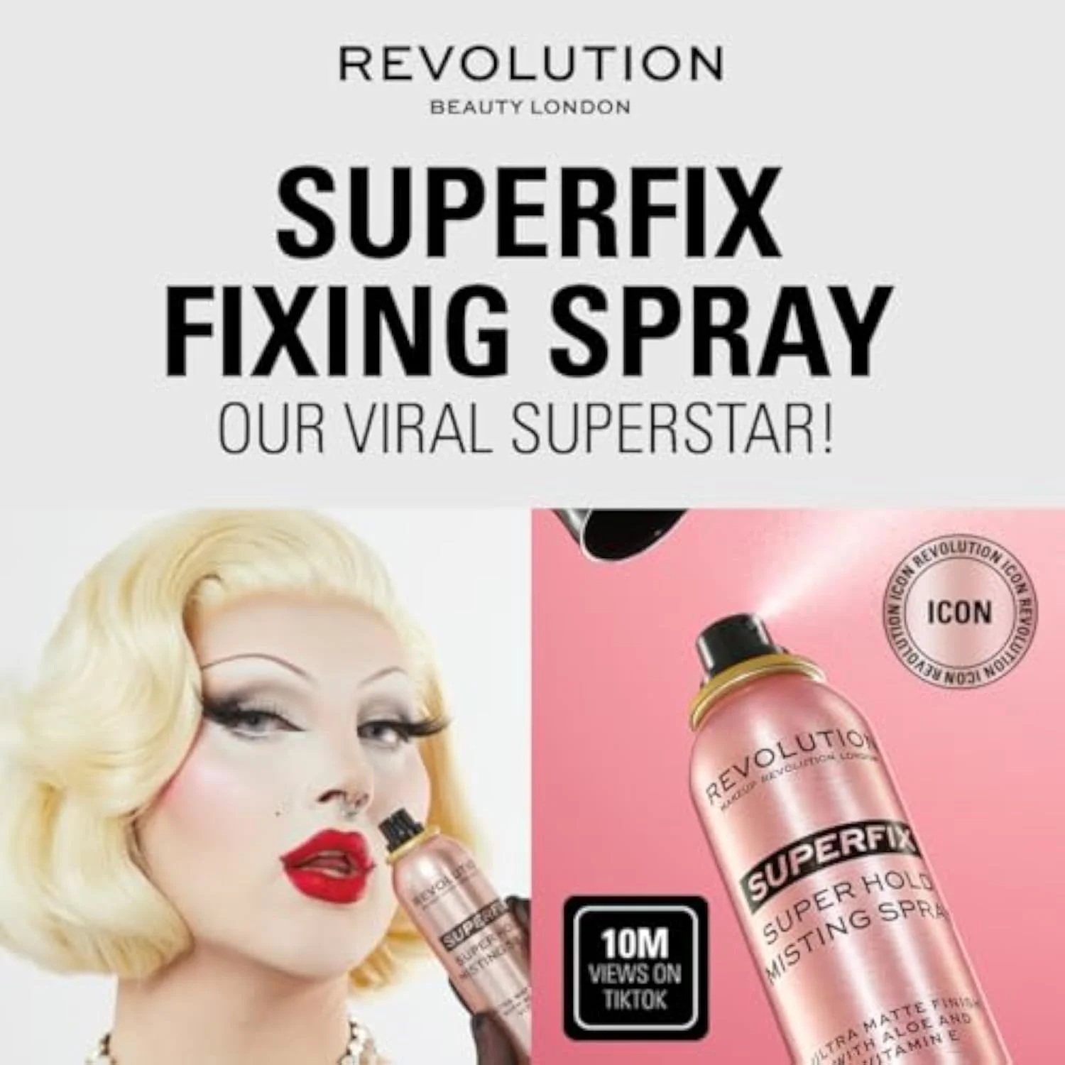 Superfix Misting Makeup Setting Spray, Ultra Matte & Shine-Free Finish, Long-Lasting Wear, Infused with Vitamin E, 5 fl oz
