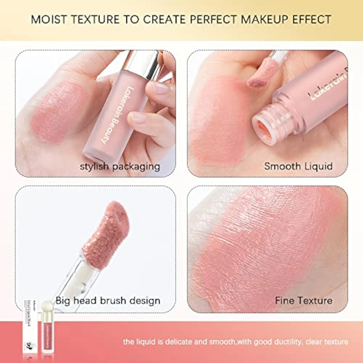 Liquid Blush Stick, Soft Velvet Cream Blush, Pink & Red Blush Skin Tint, Natural-Looking Matte Finish, Waterproof & Long Lasting Dewy Cheek Tint, Moisturizing & Lightweigh