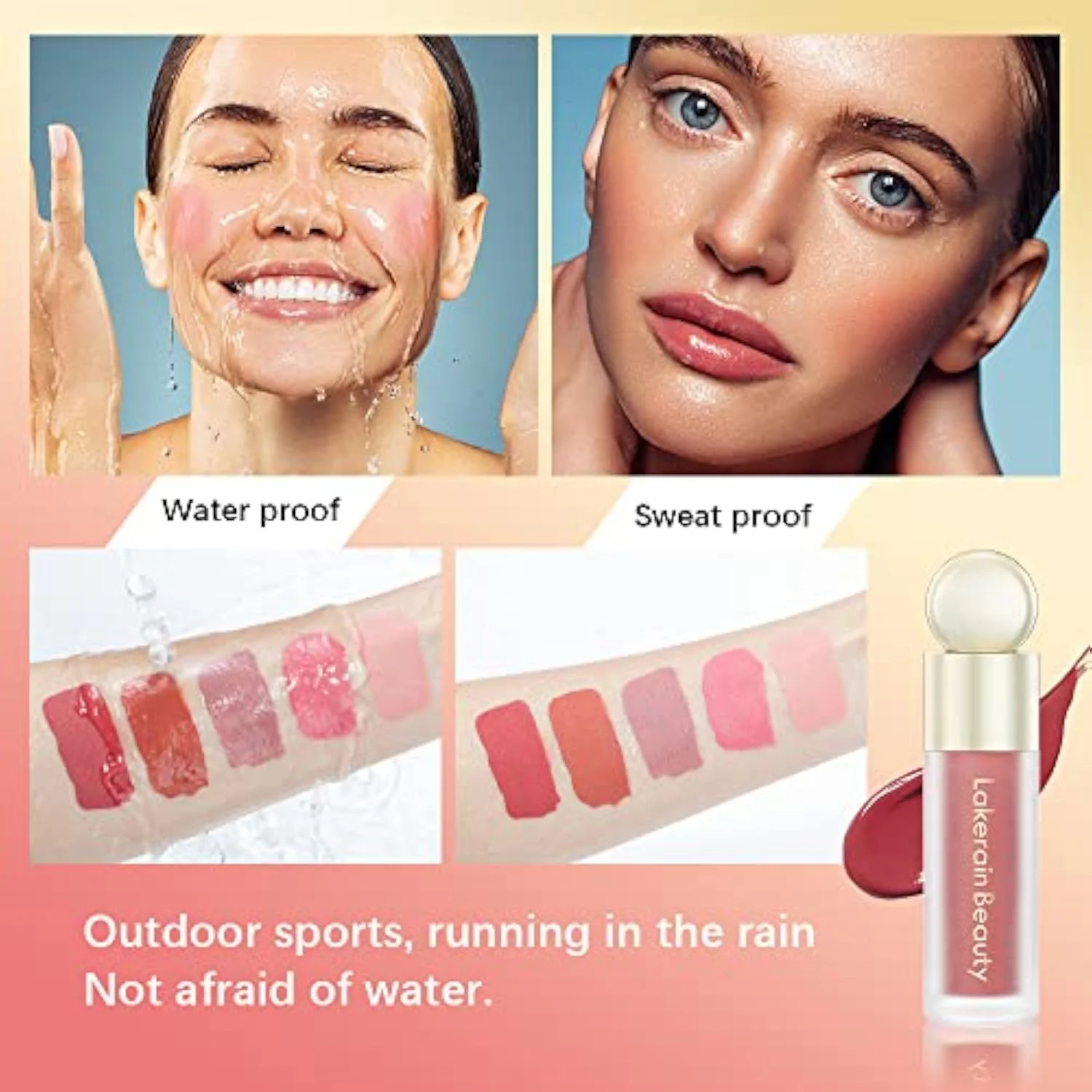 Liquid Blush Stick, Soft Velvet Cream Blush, Pink & Red Blush Skin Tint, Natural-Looking Matte Finish, Waterproof & Long Lasting Dewy Cheek Tint, Moisturizing & Lightweigh