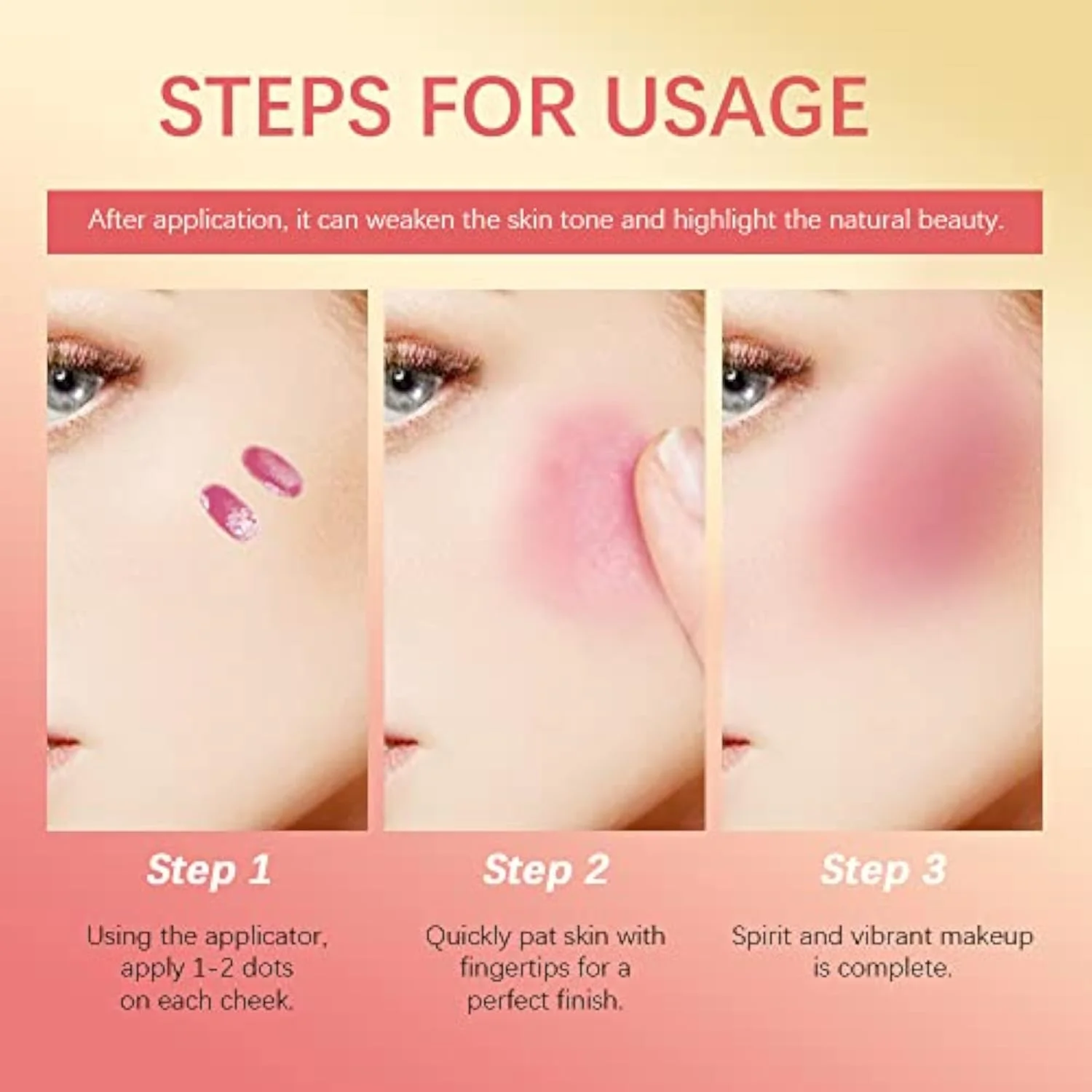Liquid Blush Stick, Soft Velvet Cream Blush, Pink & Red Blush Skin Tint, Natural-Looking Matte Finish, Waterproof & Long Lasting Dewy Cheek Tint, Moisturizing & Lightweigh