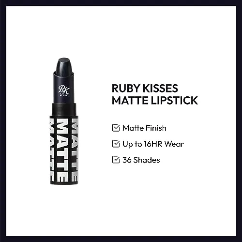 Lipstick, Matte Finish, Long-Lasting, Highly Pigmented, Smooth Apply, Full Coverage Lip Color Makeup (Black&Blue)