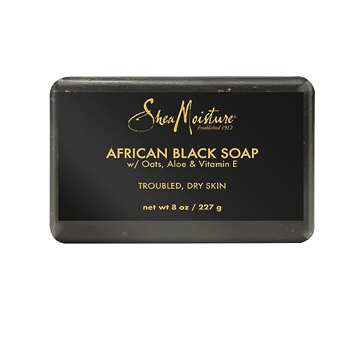 Bar Soap for Troubled Skin African Black Soap Cleanser with Shea Butter 8 oz