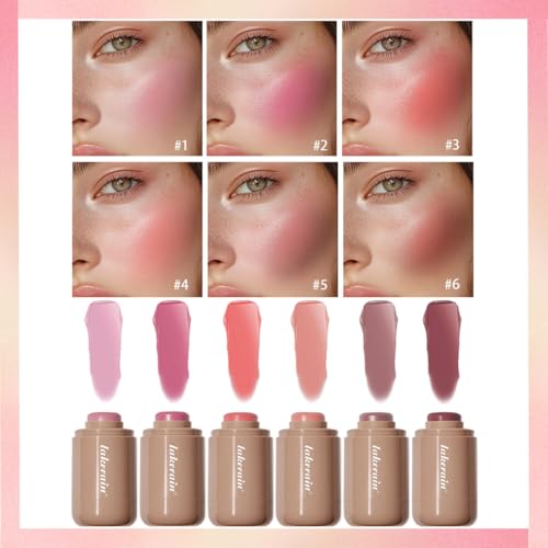 Cream Blush stick, Natural-Looking Matte Finish Makeup Blush stick, Hydrating Long Lasting