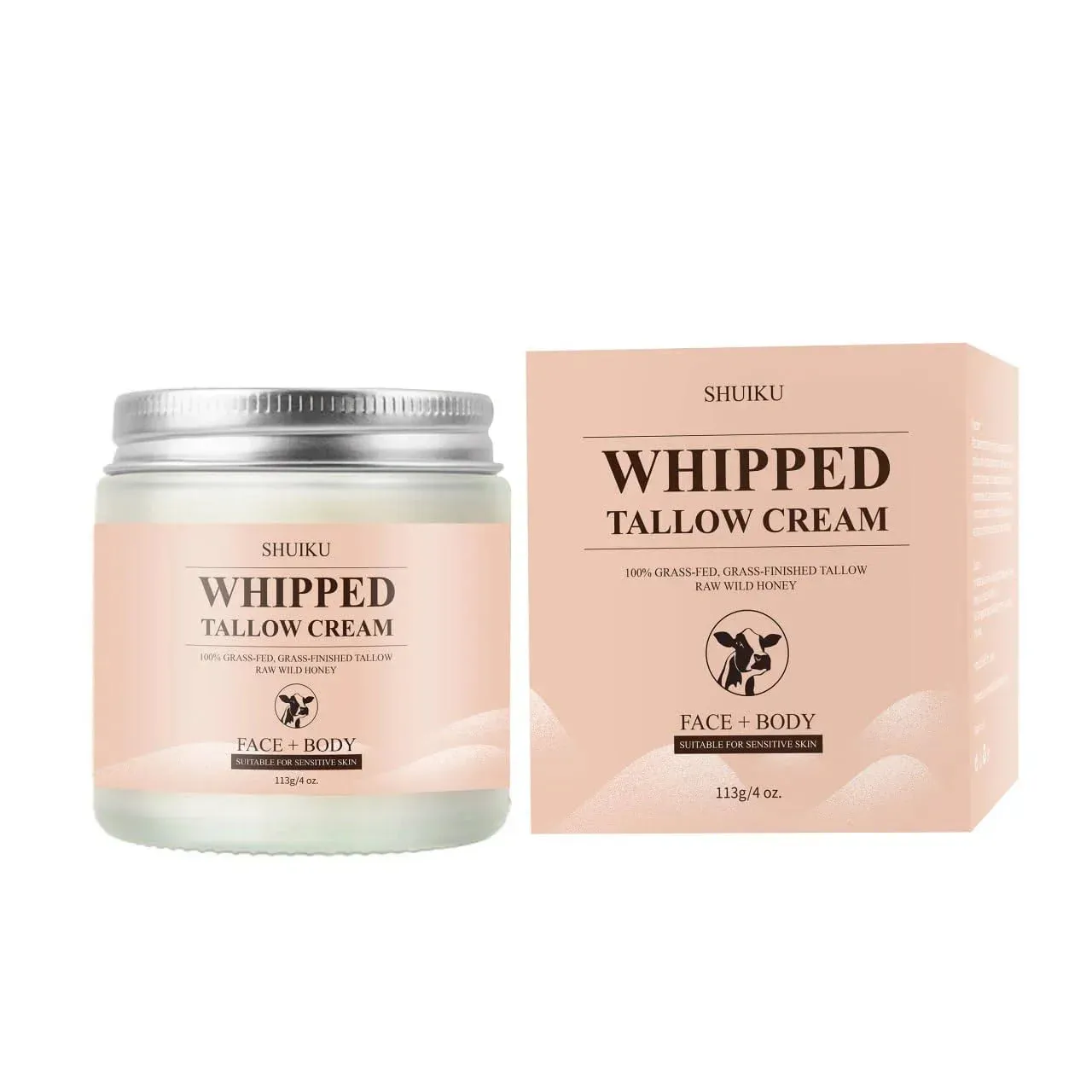 Beef Tallow for Skin with Honey Balm Moisturizer