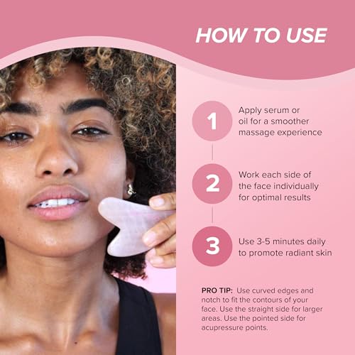 Rose Quartz Heart Gua Sha