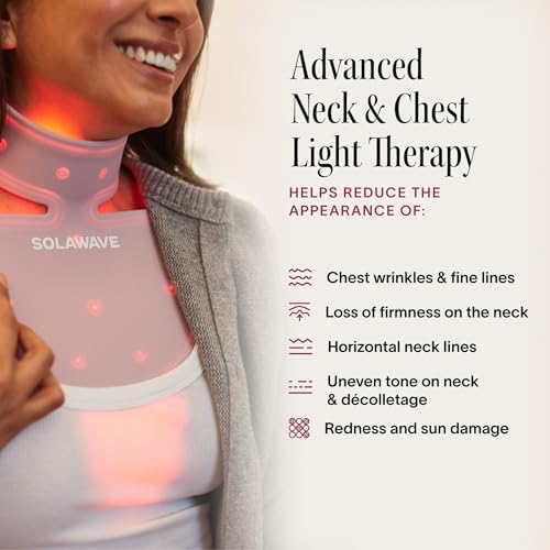 Neck & Chest Red Light Therapy Mask | LED Beauty Device with 4 Wavelengths | Visibly Firms