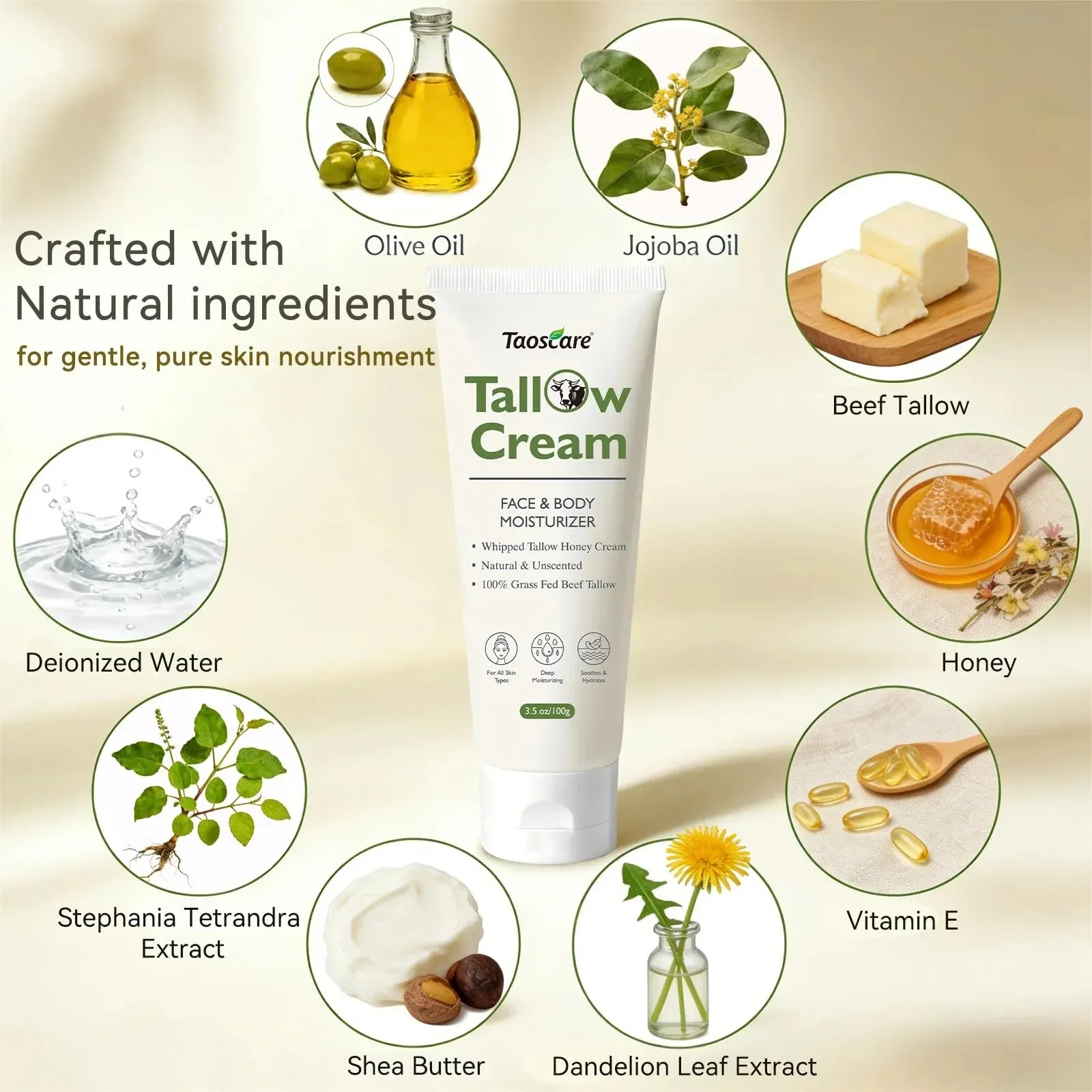100% Grass-Fed Whipped Tallow Balm
