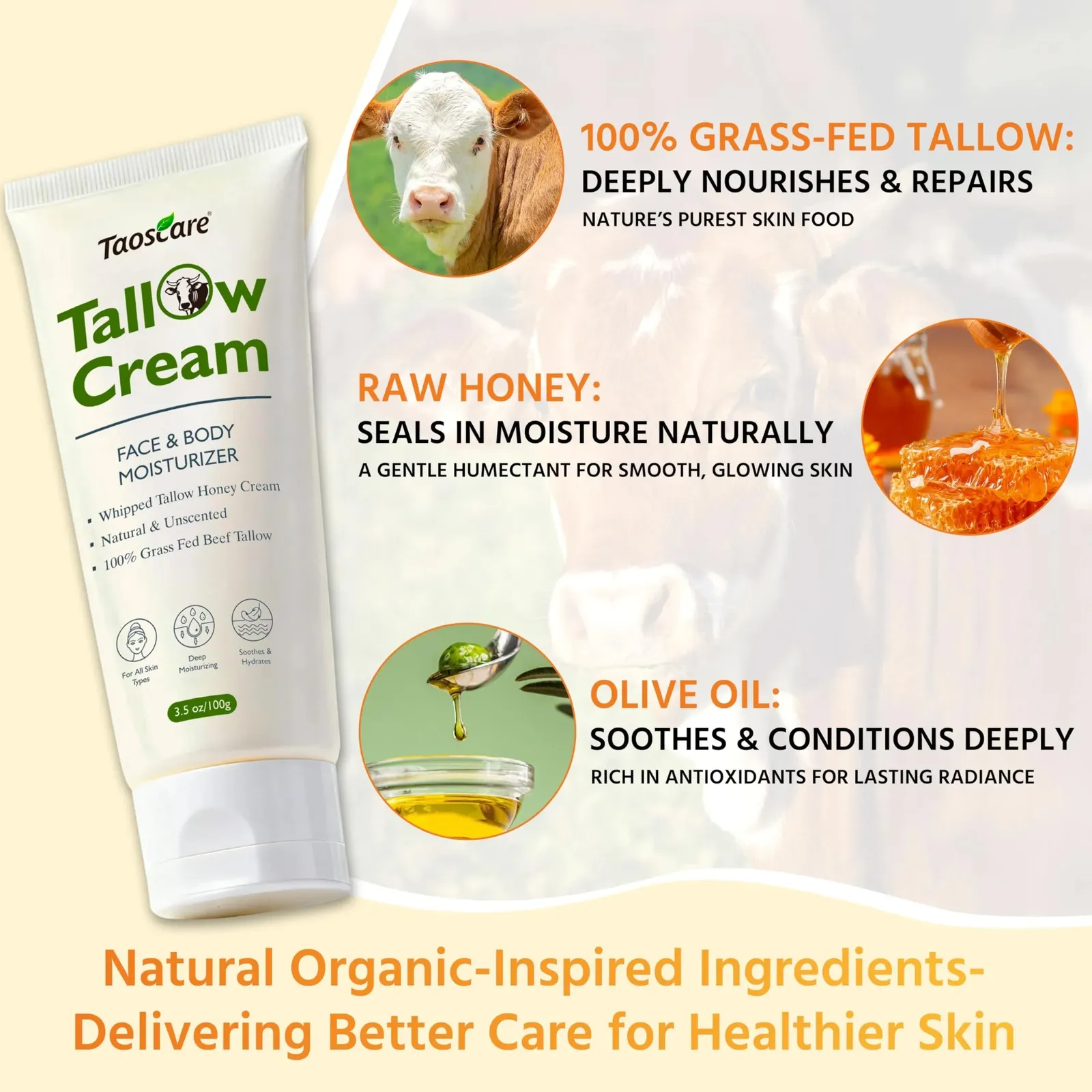 100% Grass-Fed Whipped Tallow Balm