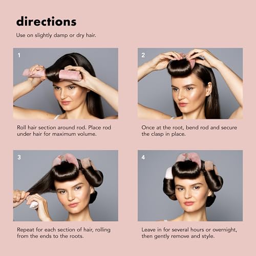 Volumizing Hair Rods for Overnight Curls No Heat Hair Rollers for Long or Medium Length Ha