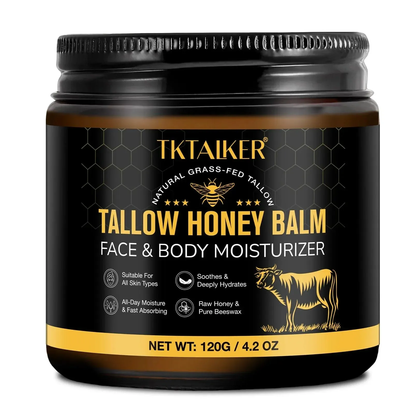 Hydrating Tallow Balm with Raw Honey and Beeswax