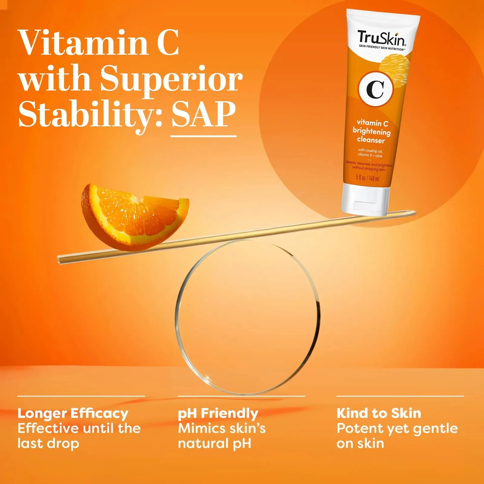 Vitamin C Cleanser Face Wash with Vitamins C & E, Rosehip Oil, Aloe Vera