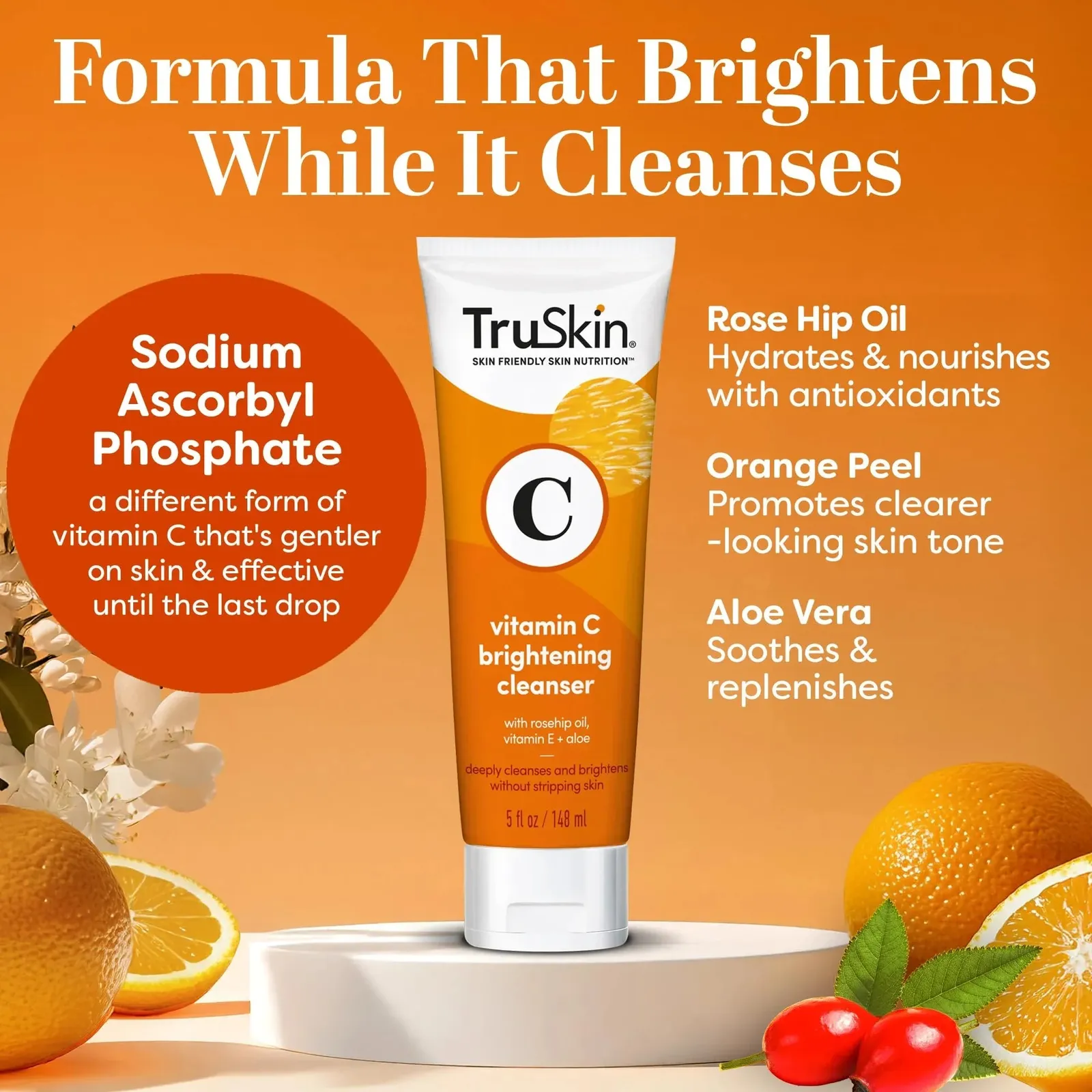 Vitamin C Face Cleanser with Vitamins C & E, Rosehip Oil, Aloe Vera 5 fl oz