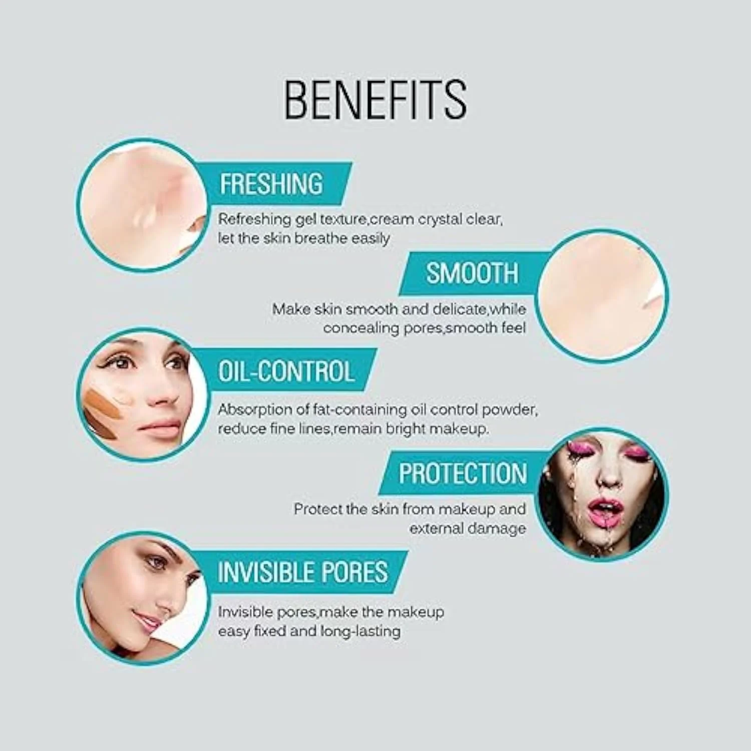 Oil Control Pore Minimizing Face Primer, 20ml Matte Finish Makeup Base with Dimethicone for Smooth Skin, Vegan & Cruelty Free