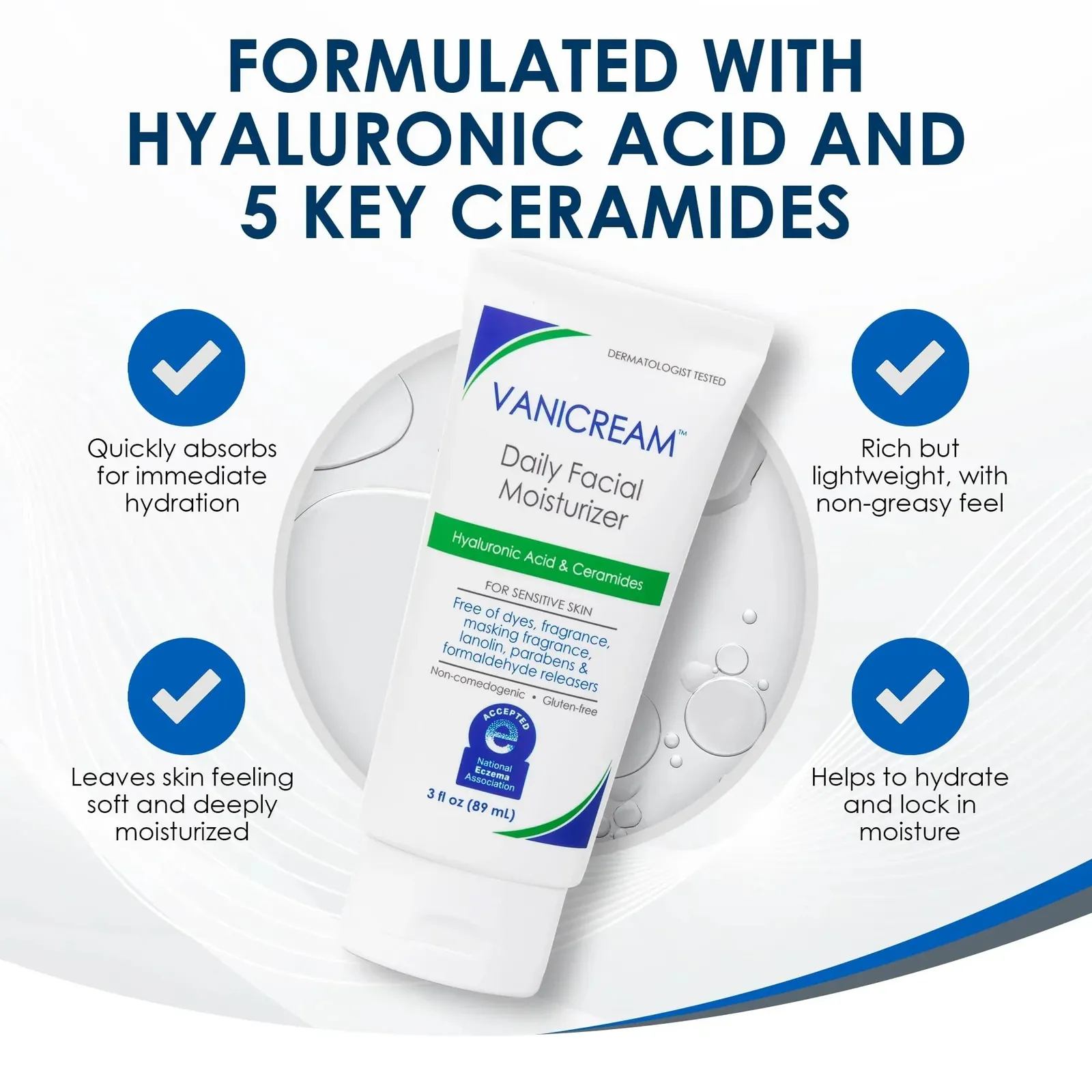 Daily Facial Moisturizer With Ceramides and Hyaluronic Acid