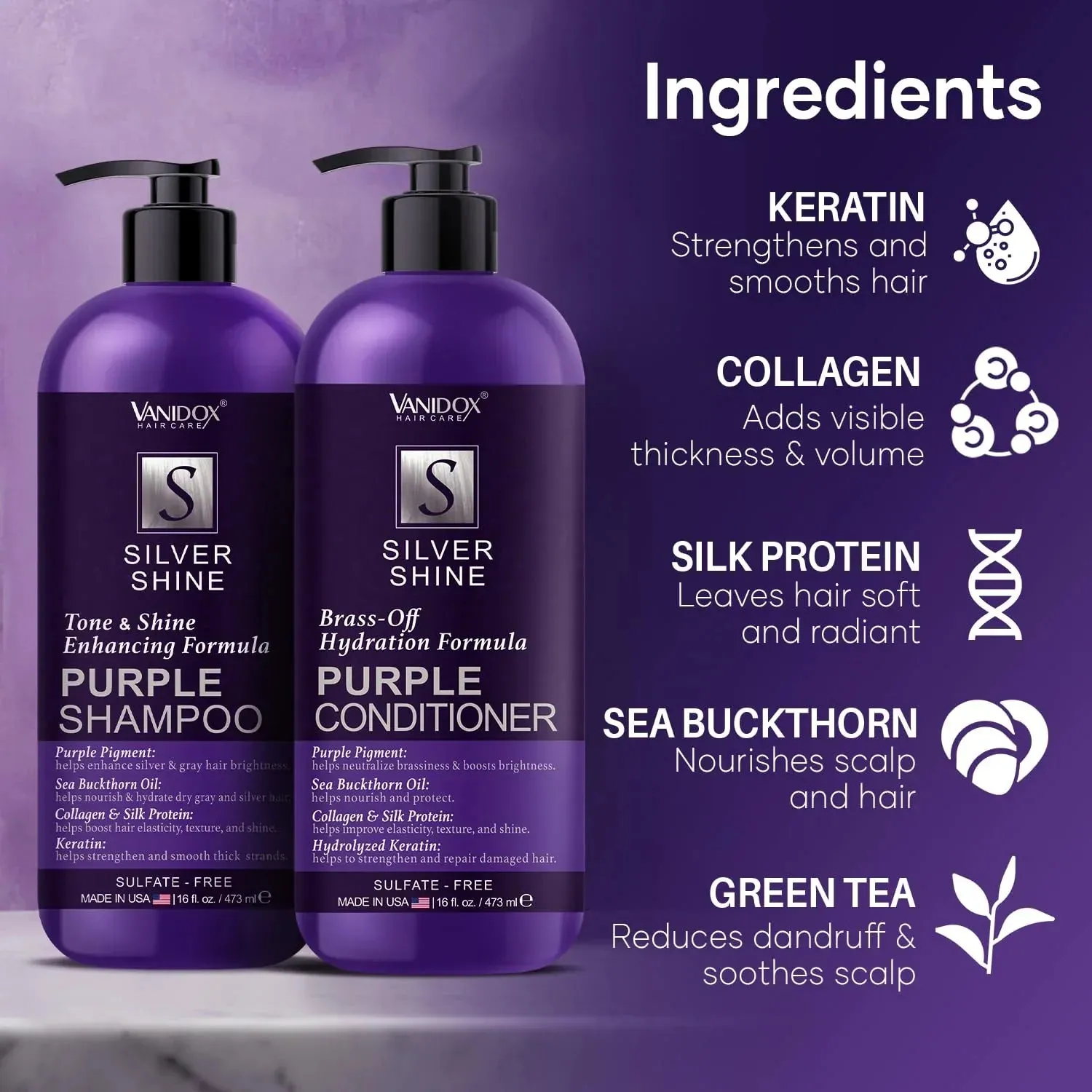 Purple Shampoo and Conditioner Set