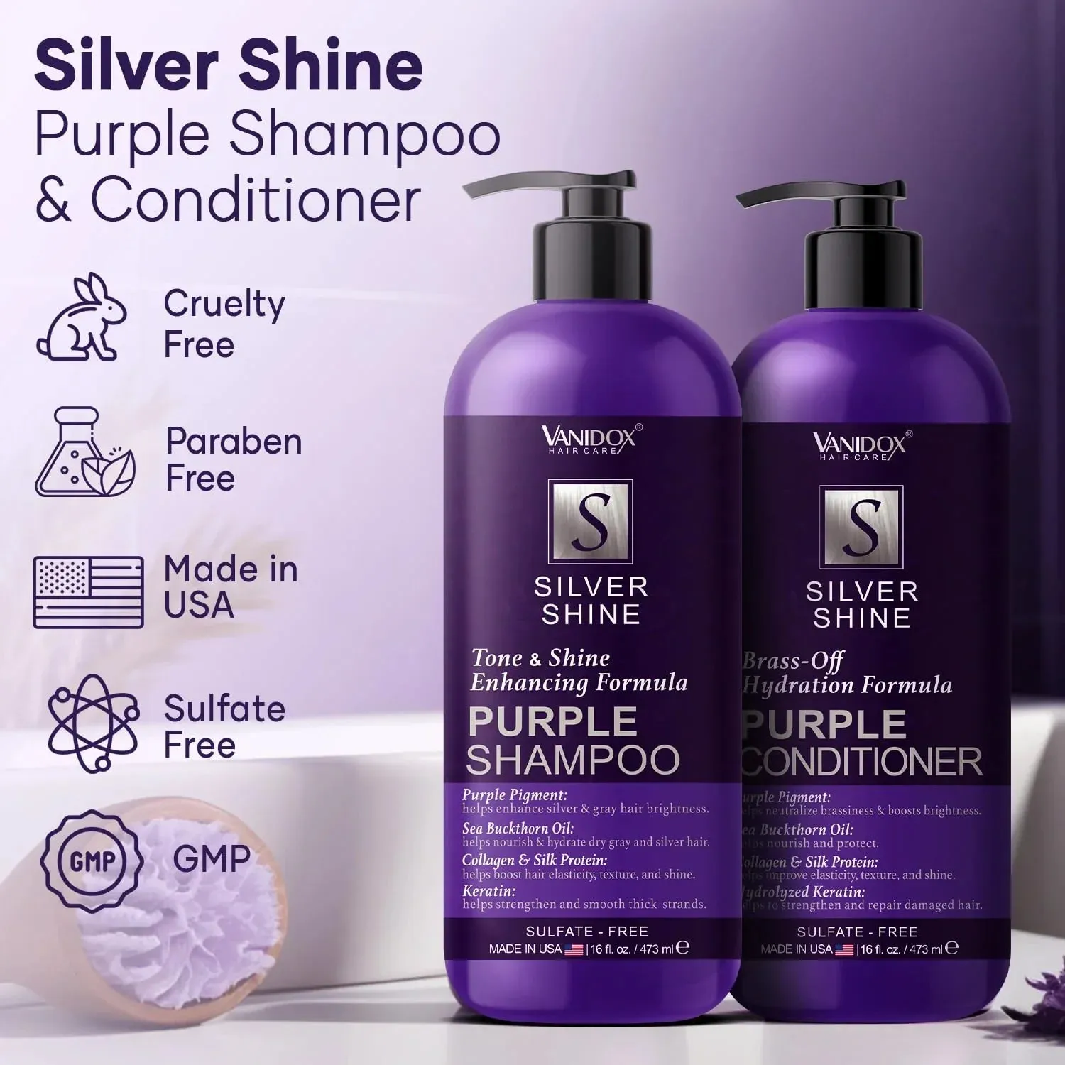 Purple Shampoo and Conditioner Set