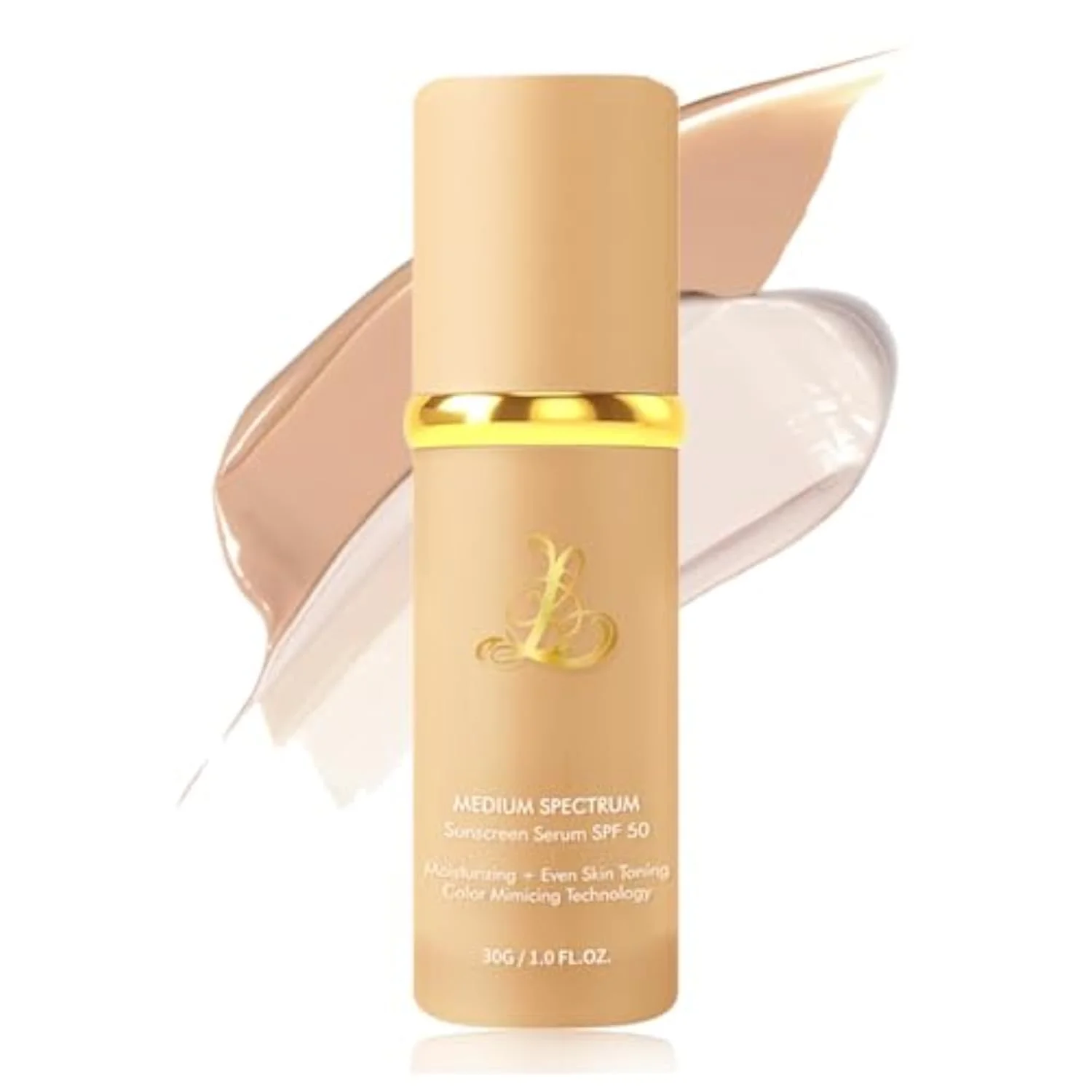 Foundation 4 in 1 - Color Changing Foundation, Medium Spectrum with SPF 50, Hypoallergenic Hydrating Liquid Concealer, Long-lasting & Waterproof Natural Finish - 1.0 fl oz
