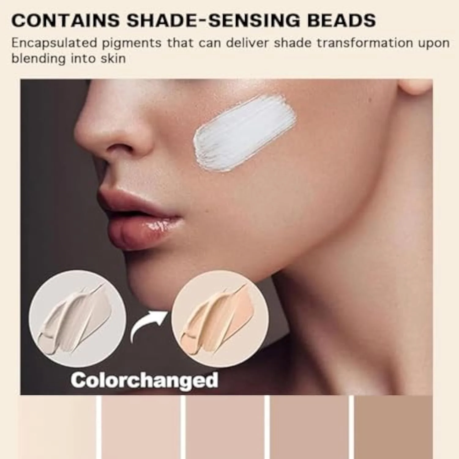 Foundation 4 in 1 - Color Changing Foundation, Medium Spectrum with SPF 50, Hypoallergenic Hydrating Liquid Concealer, Long-lasting & Waterproof Natural Finish - 1.0 fl oz