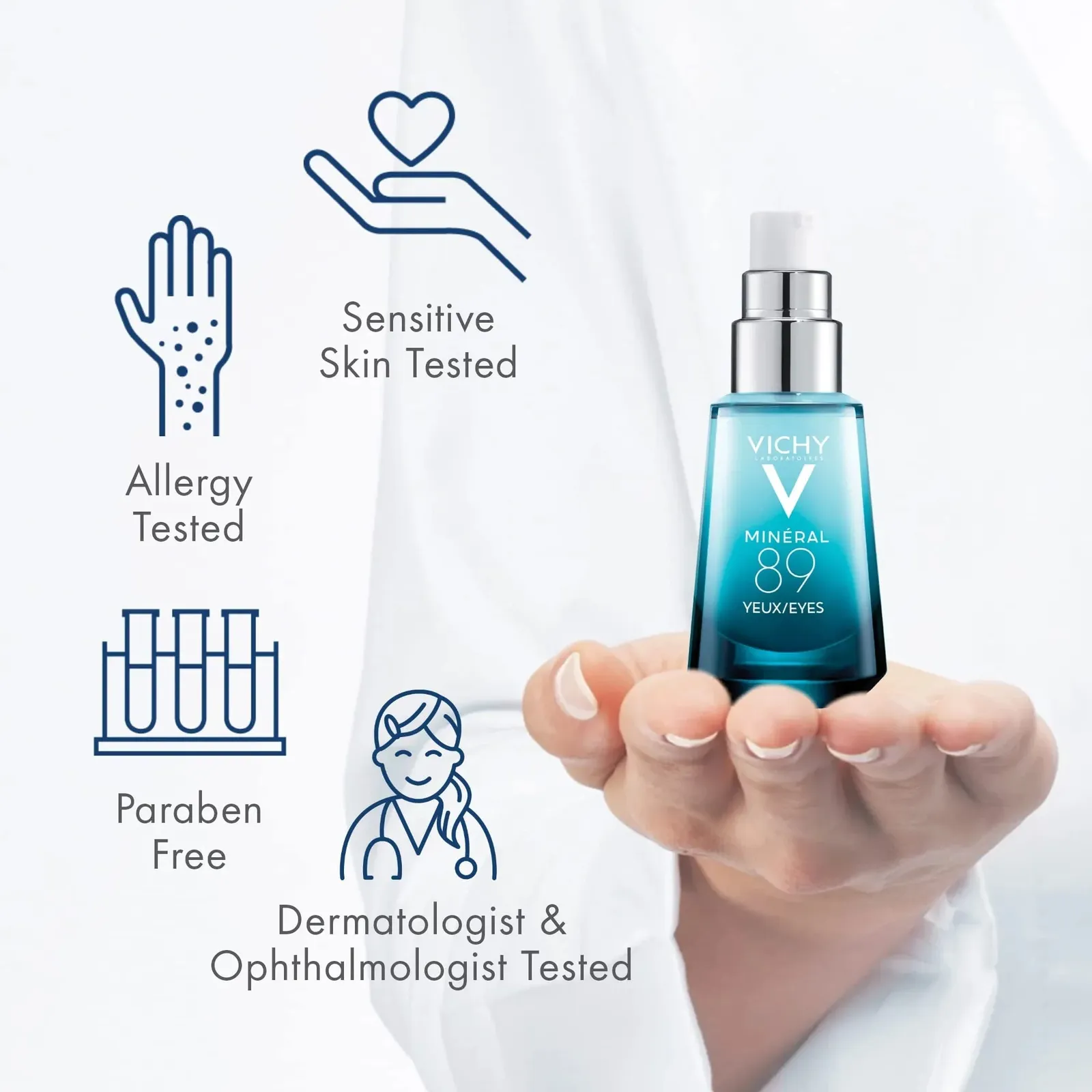 Vichy Mineral 89 Eye Serum, Hyaluronic Acid and Caffeine Cream