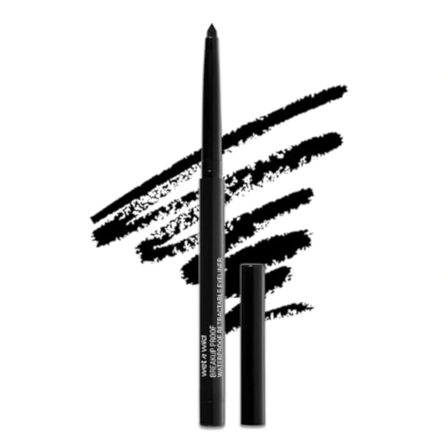 Mega Last Breakup Proof Waterproof Retractable Gel Eyeliner - Ultra Pigmented 16-Hour Long Wear, Smudge Proof Satin Finish Formula, Cruelty-Free & Vegan - Charcoal