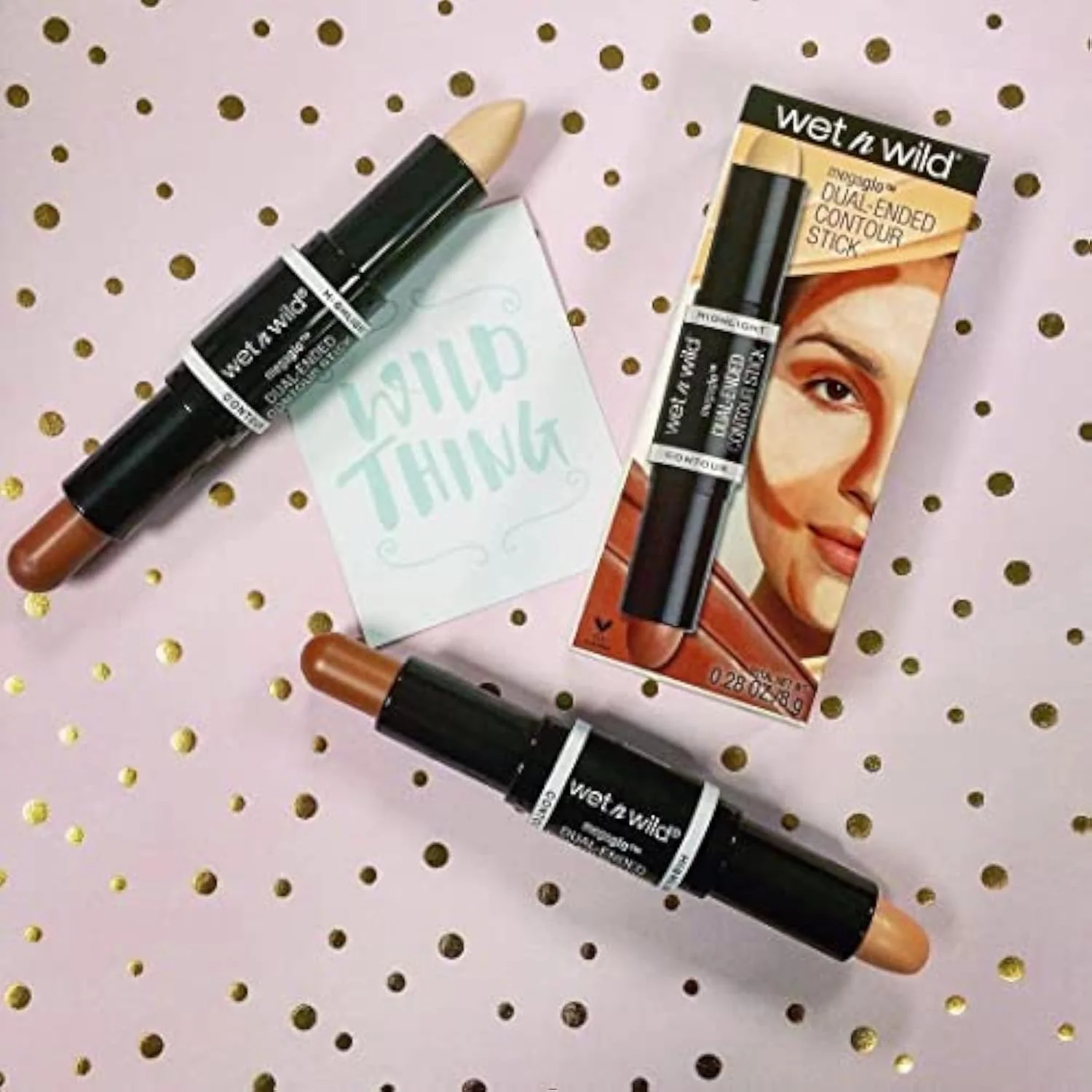 MegaGlo Dual-Ended Contour Stick, Light Medium, Cruelty-Free