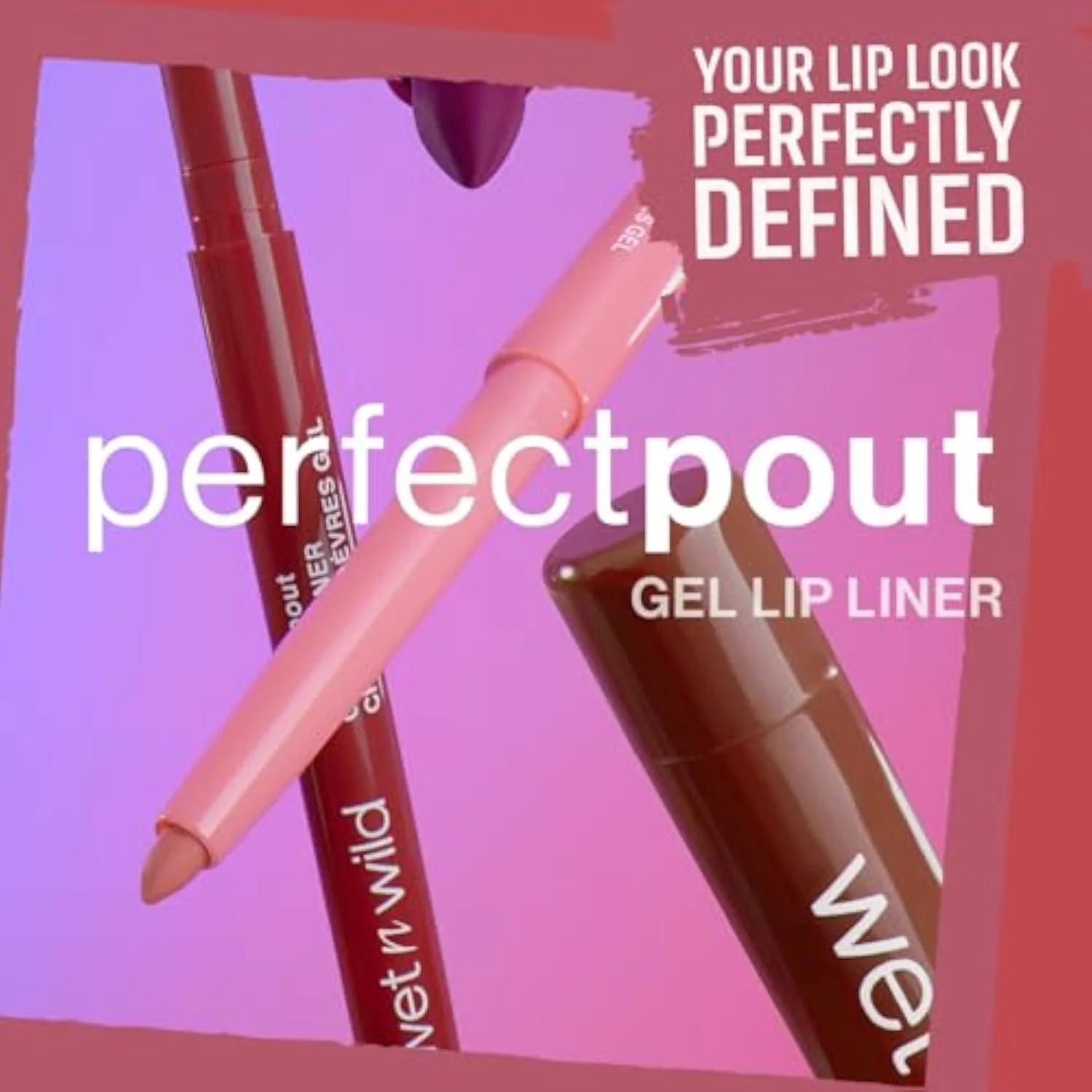 Perfect Pout Matte Retractable Gel Lip Liner Pencil, Rich Creamy Long Lasting Color, Well-Defined and Flawless Application, Vegan & Cruelty-Free - Purple Lay Down the Ma