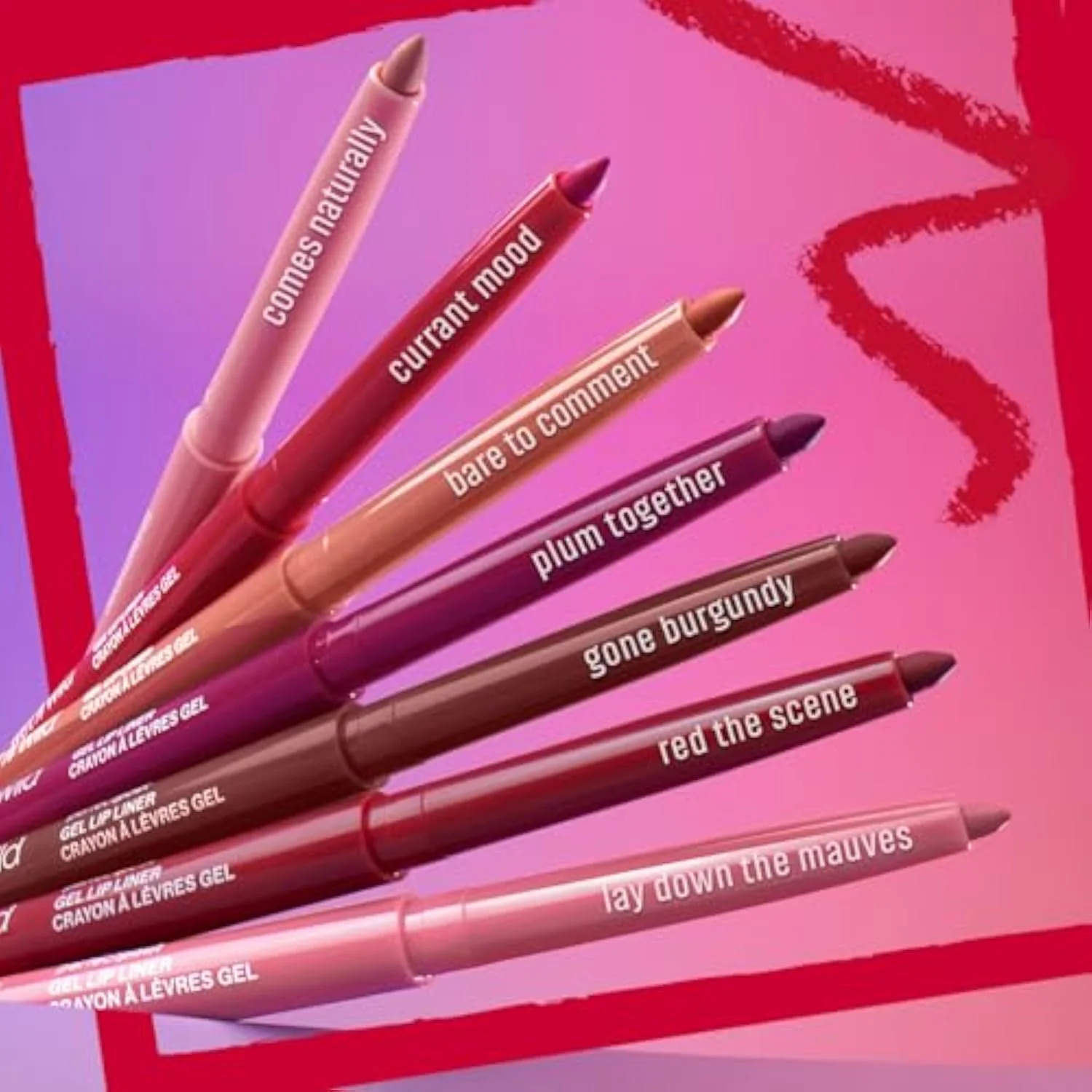 Perfect Pout Matte Retractable Gel Lip Liner Pencil, Rich Creamy Long Lasting Color, Well-Defined and Flawless Application, Vegan & Cruelty-Free - Purple Lay Down the Ma